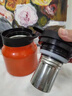 韓笑悶茶壺316不銹鋼燜茶壺陶瓷內膽小型保溫壺泡茶壺茶水分離保溫杯 活力橙316內膽800ml 曬單實(shí)拍圖