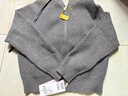 伊芙麗（eifini）蔣欣代言連帽休閑寬松系帶軟糯厚實(shí)毛針織衫外套冬季新款毛衣女 灰色 M 100-115斤 曬單實(shí)拍圖