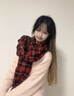 啄木鳥(niǎo)2025新款氛圍感紅格子圍巾女仿羊絨保暖加厚防寒圍脖百搭冬季披肩 紅黑格子圍巾 曬單實(shí)拍圖