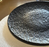 傳旗日式陶瓷盤(pán)子10英寸餐盤(pán)西餐盤(pán)牛排盤(pán)水果盤(pán)大平盤(pán)菜盤(pán)可微波黑色 曬單實(shí)拍圖