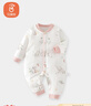 貝瑞加（Babyprints）嬰兒連體衣夾棉保暖童裝男女寶寶加厚對開(kāi)哈衣家居內衣 大象80 曬單實(shí)拍圖