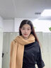恒源祥圍巾女針織冬季韓版百搭純色圍脖學(xué)生可愛(ài)加厚保暖高級感毛線(xiàn)披肩 姜黃 曬單實(shí)拍圖