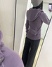 露露scuba衛衣外套瑜伽服修身休閑運動(dòng)連帽女士加絨秋冬上衣 煙霧紫修身衛衣 S 4碼（建議85-100斤） 曬單實(shí)拍圖