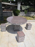石桌石凳庭院一套花園戶(hù)外家用圓桌石頭桌子茶臺室外石雕石材桌椅 超厚原版2倍用料 +到家 曬單實(shí)拍圖