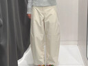 優(yōu)衣庫女裝針織廓形長褲/彎刀鐮刀褲子25秋冬新款483722 483722/01乳白色 M 曬單實拍圖