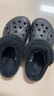 卡駱馳（CROCS）貝雅暖絨克駱格洞洞鞋|206633 黑/黑-060 39(240mm)  曬單實(shí)拍圖