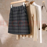 索菲絲爾（SOFSIL）可露麗風(fēng)高腰格紋羊毛呢半身a字裙2025冬季時(shí)尚百搭顯瘦短裙 灰格 2XL (30) 曬單實(shí)拍圖
