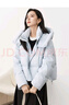 對白【杜鵑同款】輕暖連帽短款羽絨服外套女2025冬新款保暖面包服 天藍色 S 曬單實(shí)拍圖