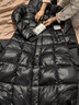 坦博爾鵝絨服女長(cháng)款連帽收腰顯瘦加厚保暖女士羽絨服550890D極光黑165 曬單實(shí)拍圖