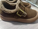 晟霆真皮厚底勃肯鞋2025冬季新款百搭加絨大碼女鞋軟底皮鞋一腳蹬棉鞋 深棕色加絨 38 (240mm) 《腳寬胖的拍大一碼》 曬單實(shí)拍圖