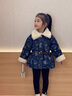 G.DUCKKIDS小黃鴨女童外套秋冬加絨2025新款寶寶冬裝兒童牛仔風(fēng)衣中長(cháng)款上衣 牛仔深藍色 90 建議1~2歲【 80-90cm】cm 曬單實(shí)拍圖