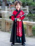 小淘孩男童漢服春秋兒童古裝唐裝長(cháng)袖中國風(fēng)中秋演出服表演服 紅色110 曬單實(shí)拍圖