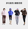駱駝企鵝短款羽絨服女粉色2025秋冬新款防風(fēng)保暖連帽面包服外套 曬單實(shí)拍圖