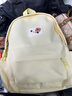 星昔日系ins軟妹輕便書(shū)包韓版純色大學(xué)生通勤背包戶(hù)外旅行休閑雙肩包 奶黃色小書(shū)包【無(wú)掛件】 曬單實(shí)拍圖