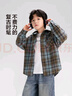 左西男童格子襯衫2026新款兒童長(cháng)袖襯衣秋裝男孩春季外套 咖啡色 160 曬單實(shí)拍圖