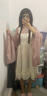 芷蘅間 芝士白桃 原創(chuàng  )漢服女夏季改良漢元素背帶裙漢洋折衷 立領(lǐng)琵琶袖 預售30天 M 曬單實(shí)拍圖