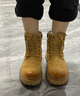 駱駝（CAMEL）【王俊凱同款】馬丁靴加絨鞋秋冬2025新款大黃靴戶(hù)外工裝登山靴 G122W7757TR金黃色（男 絨里款） 43 曬單實(shí)拍圖