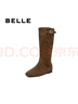 百麗（Belle）復古簡(jiǎn)約西部堆堆靴女2025冬季新商場(chǎng)款內增高高筒靴E5Y1DDG5 灰色 36 曬單實(shí)拍圖