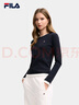 FILA 斐樂(lè )官方女子針織長(cháng)袖衫2025冬新款時(shí)尚經(jīng)典休閑修身亨利衫 傳奇藍-NV S 160/80A/S 曬單實(shí)拍圖