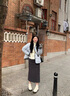 妍莉芬（yanlifen）小香風(fēng)羽絨棉服女裝2025冬季短外套女2025年新復古棉衣羽棉襖絨服 藍色 L 曬單實(shí)拍圖