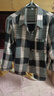 花嵐娜（HUALANNA）女士襯衫純棉格子長(cháng)袖開(kāi)衫中年春秋上衣洋氣休閑磨毛棉襯衣 黑紅格/315款 XL （適合90-115斤） 曬單實(shí)拍圖