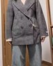 太平鳥(niǎo)女裝毛呢大衣大師甄絨系列女雙面呢冬外套時(shí)尚 灰色 M  曬單實(shí)拍圖