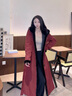 粟茝派克服女款獺兔毛長(cháng)款女大衣2024新款水貂毛獺兔皮毛一體可拆卸內 酒紅色 L 110斤左右 曬單實(shí)拍圖