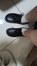 蜘蛛王真軟皮單鞋女2025秋冬季新款舒適百搭中跟短靴女系帶工作鞋女 黑色 37 曬單實(shí)拍圖