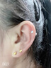 DAISY DREAM劉浩存同款s999足銀超閃莫桑鉆耳釘女高級感耳環(huán)養耳洞耳骨釘耳飾 耳針款【單只10分】3mm莫桑石耳釘 曬單實(shí)拍圖