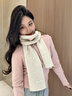 CACUSS純羊毛圍巾女士秋冬季高檔款保暖圍脖披肩外搭生日禮物禮盒裝米色 曬單實(shí)拍圖