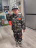 G.DUCKKIDS童裝男童套裝秋冬款加絨加厚兒童迷彩服套裝冬季防寒男孩冬裝棉衣 迷彩軍綠色 130 建議120-130cm7-8歲 曬單實(shí)拍圖