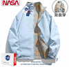 NASA RHUDE秋季外套男裝情侶裝休閑夾克男秋冬棒球服潮流男士棉衣冬季衣服男 8890月光藍 (雙面穿) M (115-140斤) 曬單實(shí)拍圖