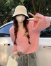FSHE針織衫女秋冬季2025新款韓版寬松V領(lǐng)打底衫內搭上衣ins女士毛衣 粉色 S 80-95斤 曬單實(shí)拍圖