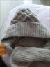 巴哈兔子帽子女加絨加厚圍巾一體風(fēng)雪帽秋冬季松鼠絨毛線(xiàn)帽保暖 卡其色 曬單實(shí)拍圖