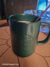星巴克（Starbucks）墨水咖啡杯灰綠色馬克杯473ml辦公室咖啡水杯男女生生日禮物 曬單實(shí)拍圖