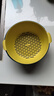 雙層塑料洗菜盆瀝水籃子廚房神器多功能客廳家用水果盤(pán)洗水果菜籃 青黃色 1個(gè) 曬單實(shí)拍圖