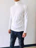 羅蒙（ROMON）純色棉高領(lǐng)長(cháng)袖t恤男士打底衫純色修身大碼堆領(lǐng)春秋青年保暖秋衣 白色 M 100斤左右穿 曬單實(shí)拍圖