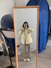 棉致窄版闊腿加絨加厚休閑褲子女秋冬季潮流雪尼爾小個(gè)子直筒香蕉衛褲 636卡其色【加絨高品質(zhì)】 L 100-120斤 曬單實(shí)拍圖
