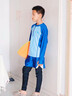 羽克兒童泳衣男童分體長(cháng)袖長(cháng)褲中大童泳褲2025新款男孩防曬游泳衣裝備 藍色長(cháng)袖長(cháng)褲套裝 140 【建議140-150cm75-95斤】 曬單實(shí)拍圖