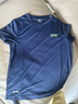 鴻星爾克（ERKE）童裝男女童圓領(lǐng)短袖兒童夏季運動(dòng)針織衫T恤藍黑色150 曬單實(shí)拍圖