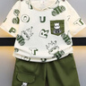 歐遙男童夏裝套裝新款韓版兒童裝夏季短袖男寶寶帥氣小童薄款兩件套夏 綠色 眼鏡龍棉布兩件套 90碼 建議1-2歲 體重15-25斤 曬單實(shí)拍圖