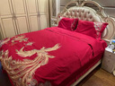 高端真絲棉四件套結(jié)婚床上用品婚慶龍鳳刺繡大紅純?nèi)尴脖皇?龍鳳呈祥【順豐速達(dá)+精美禮盒】 1.8米床-被套220*240四件套 曬單實(shí)拍圖