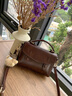 viney牛皮包包女包時(shí)尚郵差包小眾手提斜挎包生日禮物高級感送女友老婆 咖啡色 新款輕奢百搭高端單肩包 曬單實(shí)拍圖