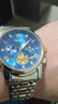 歐利時(shí)（OLEVS）瑞士認證男士手表男款全自動(dòng)機械表鏤空多功能防水石英腕表名十大 時(shí)尚間藍色【送豪禮+全國聯(lián)?！?曬單實(shí)拍圖