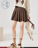 紫涵（ZIHAN）紫涵學(xué)院風(fēng)百褶短裙女春季學(xué)生防走光小個(gè)子A字半身裙 咖色 S 曬單實(shí)拍圖
