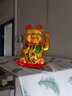 招財貓擺件金色貓擺件電動(dòng)搖手陶瓷發(fā)財貓 9寸笑臉(做生意這款) 曬單實(shí)拍圖