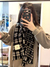 目丸圍巾女秋冬新款格子韓系加厚英倫風(fēng)女士圍巾披肩高級感保暖圍脖女 曬單實(shí)拍圖