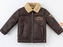 戴維貝拉（DAVE＆BELLA）加絨保暖秋冬男童夾克衫兒童外套男寶寶外衣幼兒小童 棕色-N 120 cm（建議身高110-120cm） 曬單實(shí)拍圖