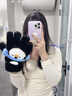 察今可愛(ài)企鵝毛絨手套女冬季分指保暖加厚可觸屏學(xué)生騎行防風(fēng)交叉圍巾 黑色耳機企鵝-五指手套【帶掛繩】加絨加厚 曬單實(shí)拍圖