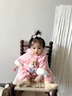 班喜迪嬰兒衣服冬裝嬰幼兒連體衣加絨寶寶哈衣爬服夾棉公主外出服秋冬季 粉色 73cm 曬單實(shí)拍圖